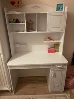 Wit Bureau met Opbergruimte, Huis en Inrichting, Ophalen, In hoogte verstelbaar, Gebruikt, Bureau