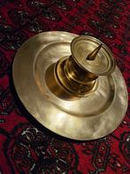 Vintage Messing Kandelaar met Schotel diam.schotel 7.5cm, Ophalen, Koper of Brons