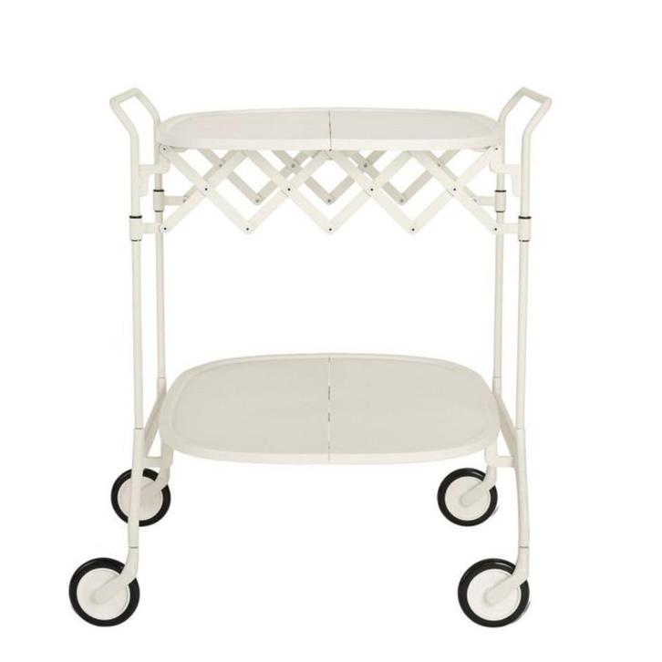 Kartell Gastone trolley mat Cream inklapbaar, Huis en Inrichting, Tafels | Sidetables, Gebruikt, 50 tot 75 cm, 50 tot 100 cm, Ovaal