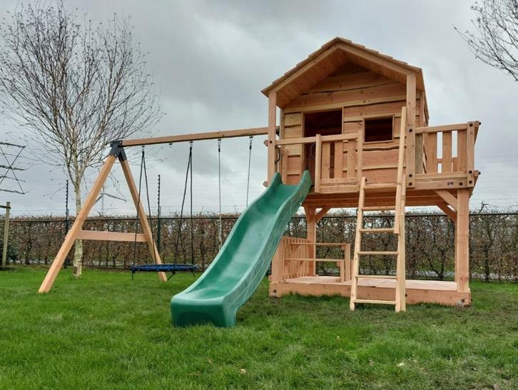 BOOMHUT PALEIS speeltoren speelhuis klimtoren speeltoestel, Kinderen en Baby's, Speelgoed | Buiten | Speeltoestellen, Nieuw, Brandweerpaal
