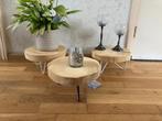 3 sier bijzettafeltjes, Minder dan 45 cm, Minder dan 55 cm, Rond, Ophalen of Verzenden