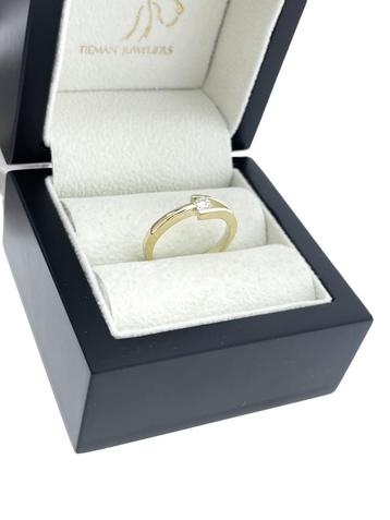 Gouden Fantasie Ring 0.15 ct Briljant Geslepen Diamant G/VS2 beschikbaar voor biedingen