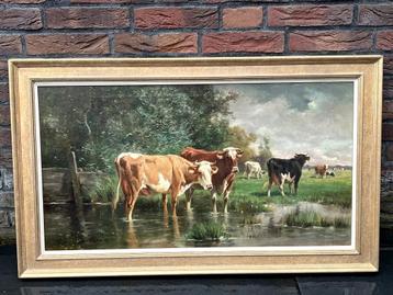 Henry Schouten (1860-1927), Koeien langs een vaart beschikbaar voor biedingen
