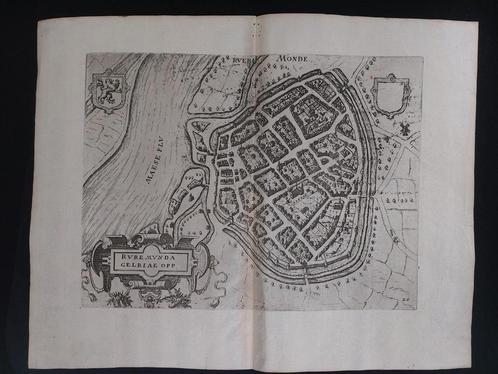 5 / plattegrond Roermond - gravure uit 1609 L. Guicciardini, Antiek en Kunst, Kunst | Etsen en Gravures, Ophalen of Verzenden