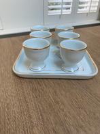 Limoges porselein eierdopjes op schaaltje, Antiek en Kunst, Ophalen of Verzenden