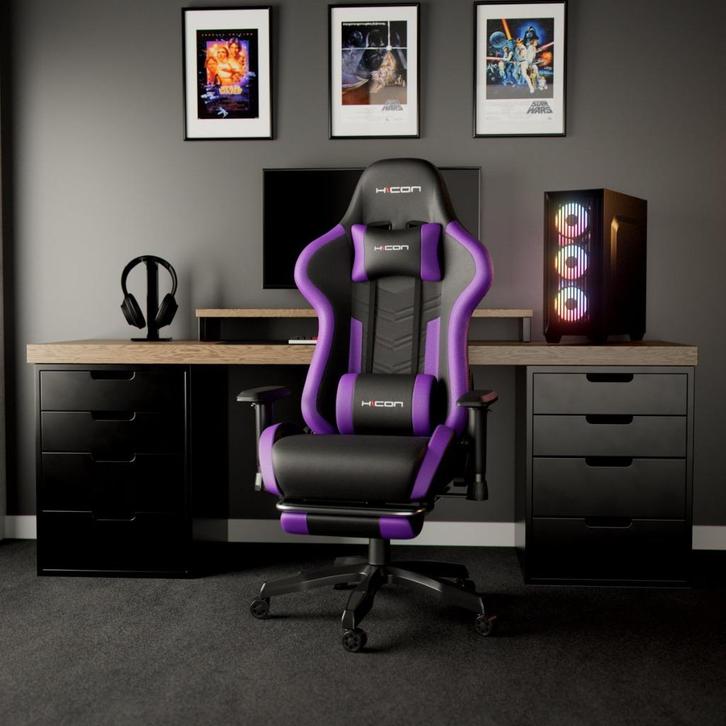 Nieuw-Powell Gamestoel - Bureaustoel -Pars, Huis en Inrichting, Bureaustoelen, Nieuw, Bureaustoel, Zwart, Ergonomisch, Gaming bureaustoel