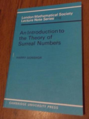 Gonshor. An introduction to the theory of surreal numbers beschikbaar voor biedingen