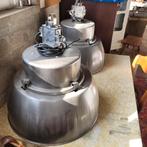 2 Brocante industriële ronde fabriekslampen hanglampen, Ophalen