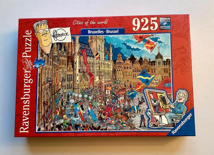Ravensburger Cities of the world puzzel Brussel, 1000 stks, Hobby en Vrije tijd, Denksport en Puzzels, Zo goed als nieuw, 500 t/m 1500 stukjes