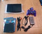 PlayStation 2 Slim Console with wireless Purple Controlle, Met games, Zwart, Ophalen of Verzenden, Zo goed als nieuw