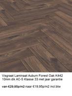 Visgraat Laminaat Oak Forest Natuur 10mm dik €19,95m2, Bruin, 75 m² of meer, Visgraat laminaat click bruin kleur, Nieuw