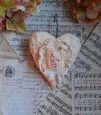 Prachtige brocante wattenpop Hartje konijn Pasen Spuncotton, Diversen, Pasen, Ophalen of Verzenden