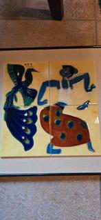 Decoratieve antieke Tegel Tableau, Antiek en Kunst, Ophalen of Verzenden