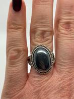 B448 Prachtige zilveren hematiet ring maat 18, Sieraden, Tassen en Uiterlijk, Ringen, 18 tot 19, Ophalen of Verzenden, X, Met edelsteen
