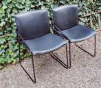 Stel nette eetkamer stoelen, zwart leer, comfortabel, Ophalen, Gebruikt, Zwart, Leer
