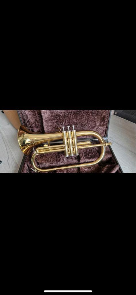 GEZOCHT: Yamaha bugel YFH-231s, Muziek en Instrumenten, Blaasinstrumenten | Trompetten, Zo goed als nieuw, Overige typen, Met koffer