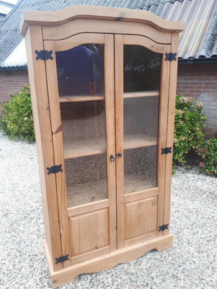 Grenen bergkast met deuren met glas, Huis en Inrichting, Kasten | Vitrinekasten, Zo goed als nieuw, 150 tot 200 cm, 50 tot 100 cm