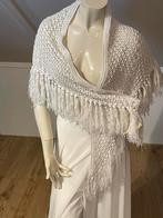 Witte Omslagdoek met Franjes, Kleding | Dames, Ophalen of Verzenden, Zo goed als nieuw