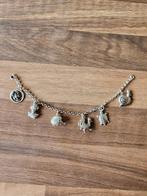 zilveren bedel armband 17,5 cm, Gebruikt, Ophalen of Verzenden, Met bedels of kralen, Zilver