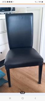 Eetkamerstoelen 4 x IKEA Henriksdal. Zwart leer, Huis en Inrichting, Stoelen, Ophalen, Zo goed als nieuw, Zwart, Leer