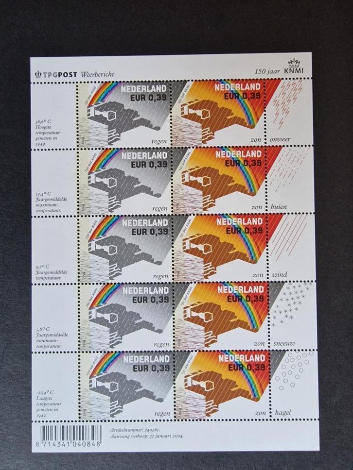 2004 Vel V2248-2249 KNMI 150 jaar. Postfris., Postzegels en Munten, Postzegels | Nederland, Postfris, Na 1940, Ophalen of Verzenden
