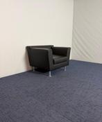 2 x Fauteuil Luxy, zwart kunstleder, H 64 x B 92 x D 76 cm., Ophalen, Gebruikt, 75 tot 100 cm, Leer