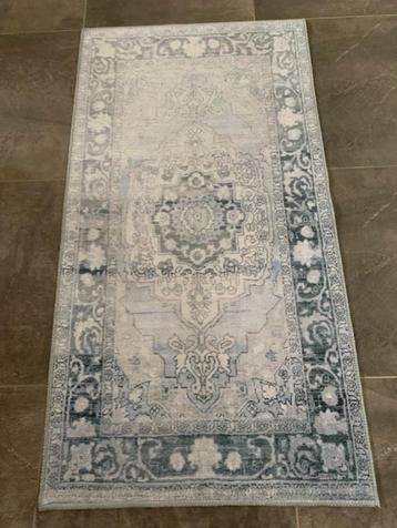 NIEUW: VINTAGE vloerkleed - 80 x 150 cm / stijlloper bl/gr beschikbaar voor biedingen