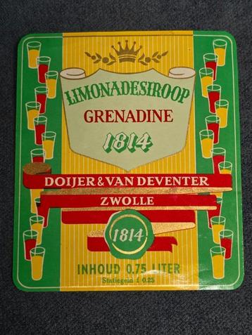 486) ETIKET ZWOLLE DOIJER & VAN DEVENTER GRENADINE beschikbaar voor biedingen