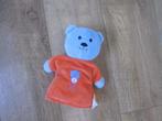 Kids Merchandise Boekstart pluche oranje/blauwe beer handpop, Kinderen en Baby's, Speelgoed | Knuffels en Pluche, Ophalen of Verzenden