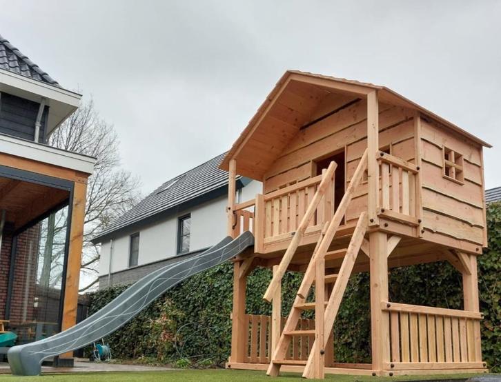 BOOMHUT HERENHUIS speeltoren speelhuis klimtoren, Kinderen en Baby's, Speelgoed | Buiten | Speeltoestellen, Nieuw, Brandweerpaal
