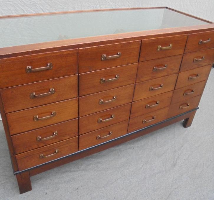 Prachtige toonbank vitrine ladekast winkelkast, Antiek en Kunst, Antiek | Meubels | Kasten, Ophalen of Verzenden