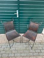 Vintage stoelen, Twee, Gebruikt, Leer, Vintage