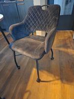 Velvet antraciet grijze stoelen, Ophalen, Zo goed als nieuw, Rond, 50 tot 100 cm