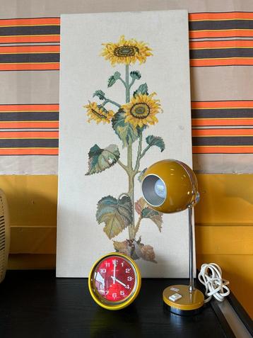 Vintage okergele jaren 70 eyeball lamp/ bollamp, space age   beschikbaar voor biedingen