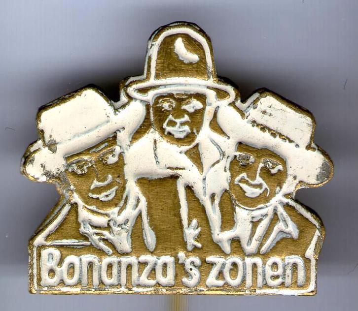 Bonanza zonen wit op koper TV/stripfiguur speldje( R_070 ), Verzamelen, Speldjes, Pins en Buttons, Zo goed als nieuw, Speldje of Pin