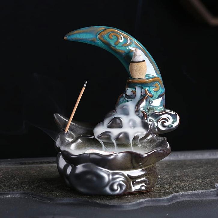 Backflow wierookhouder maan - Nieuw, Antiek en Kunst, Antiek | Woonaccessoires, Ophalen of Verzenden
