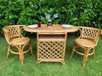 Bistroset bamboe rotan vintage, Tuin en Terras, Gebruikt, Rotan, Tuinset, Ophalen