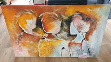 Abstract Schilderij - Drie Personen beschikbaar voor biedingen