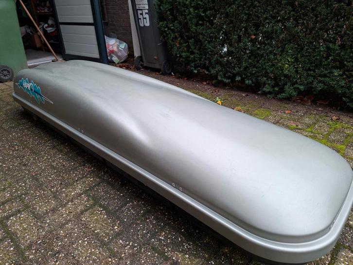 Skibox / Dakbox - 220 x 60 cm - 4-5 paar ski's + schoenen, Auto diversen, Dakkoffers, Gebruikt, Ophalen of Verzenden