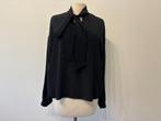 Zwarte zijden Rene Lezard blouse maat 36, Verzenden, Zo goed als nieuw, Rene Lezard, Maat 36 (S)