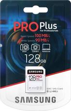 Samsung PRO Plus SDXC UHS-I Card U3 128GB R=100MB/s W=90MB/s, Audio, Tv en Foto, Fotografie | Geheugenkaarten, Nieuw, Samsung