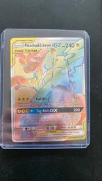 Pikachu & Zekrom GX TAGTEAM Holo foil Pokemonkaart, Ophalen of Verzenden, Zo goed als nieuw, Foil