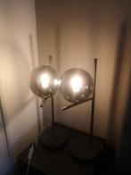 2 Nachtlampen Smokey Glas - 54cm Hoog, Huis en Inrichting, Lampen | Tafellampen, Ophalen, 50 tot 75 cm, Zo goed als nieuw, Glas