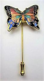 Cloisonné emaille vlinder, hoedenpen, pin (7933-B17), Minder dan 4 cm, Ophalen of Verzenden, Zo goed als nieuw