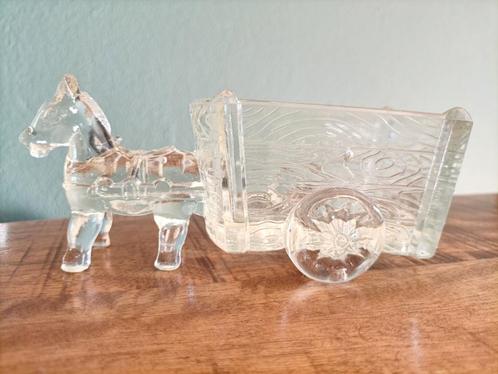 Glazen Karretje met Ezel, Antiek en Kunst, Antiek | Glas en Kristal, Ophalen of Verzenden