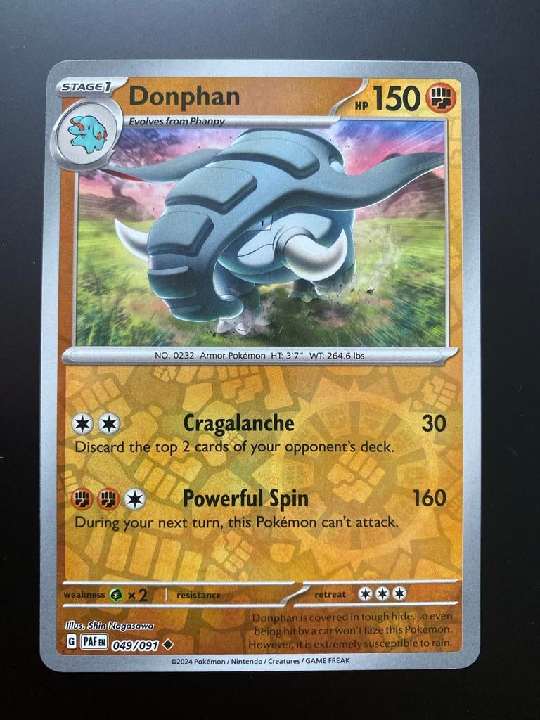 Donphan 049/091 Pokémon Scarlet & Violet Paldean Fates mint, Ophalen of Verzenden, Zo goed als nieuw, Losse kaart, Foil