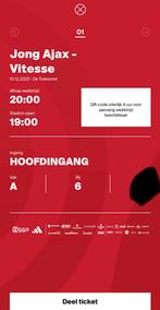 Jong ajax vitesse, Tickets en Kaartjes, Seizoenskaart, Eén persoon, December