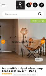 Qazqa industriële tripod vloerlamp brons met zwart, Huis en Inrichting, Ophalen, Zo goed als nieuw