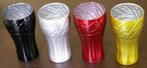 Complete set van 4 Coca Cola glazen zwart rood zilver en gou, Verzenden, Nieuw, Bierglas