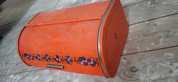 Vintage Brabantia Broodtrommel Oranje beschikbaar voor biedingen